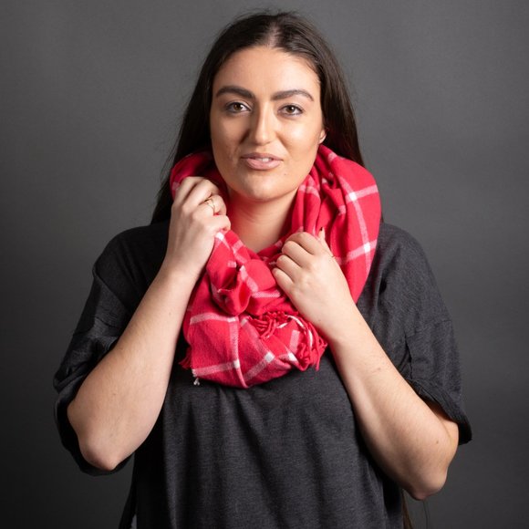 Pink Checker Scarf - Picture 3 of 8